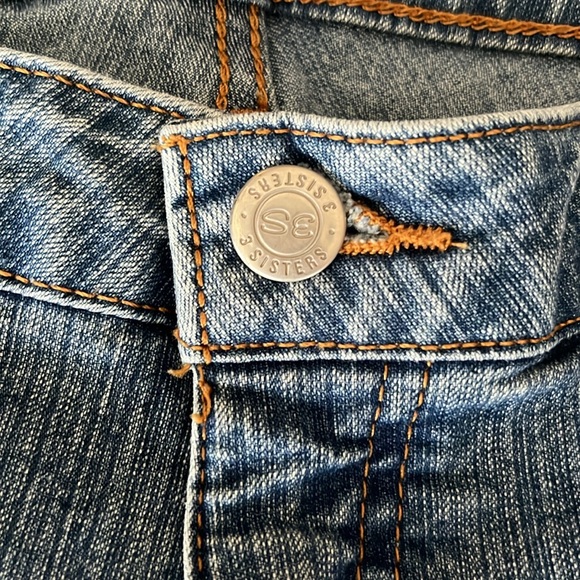 3 Sisters Blue 5 Pocket Jeans with Brocade Hem & Leopard Vent 2 - Picture 2 of 11